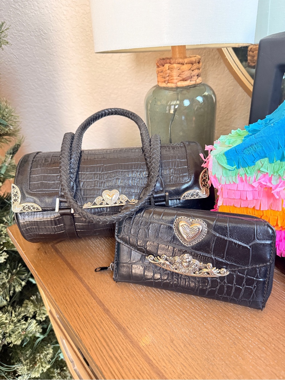 Classic cylinder Brighton handbag and wallet.